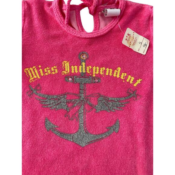 Boutique Childish Girls 5 Pink Terry Swim Beach Coverup Miss Independent #1978 - Picture 3 of 11